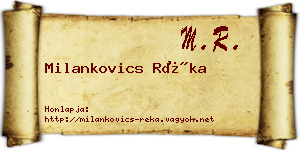 Milankovics Réka névjegykártya