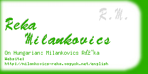 reka milankovics business card